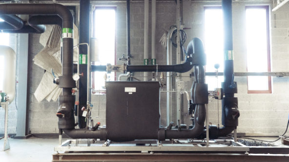 Fjärrvärme-anläggning i en fastighet.